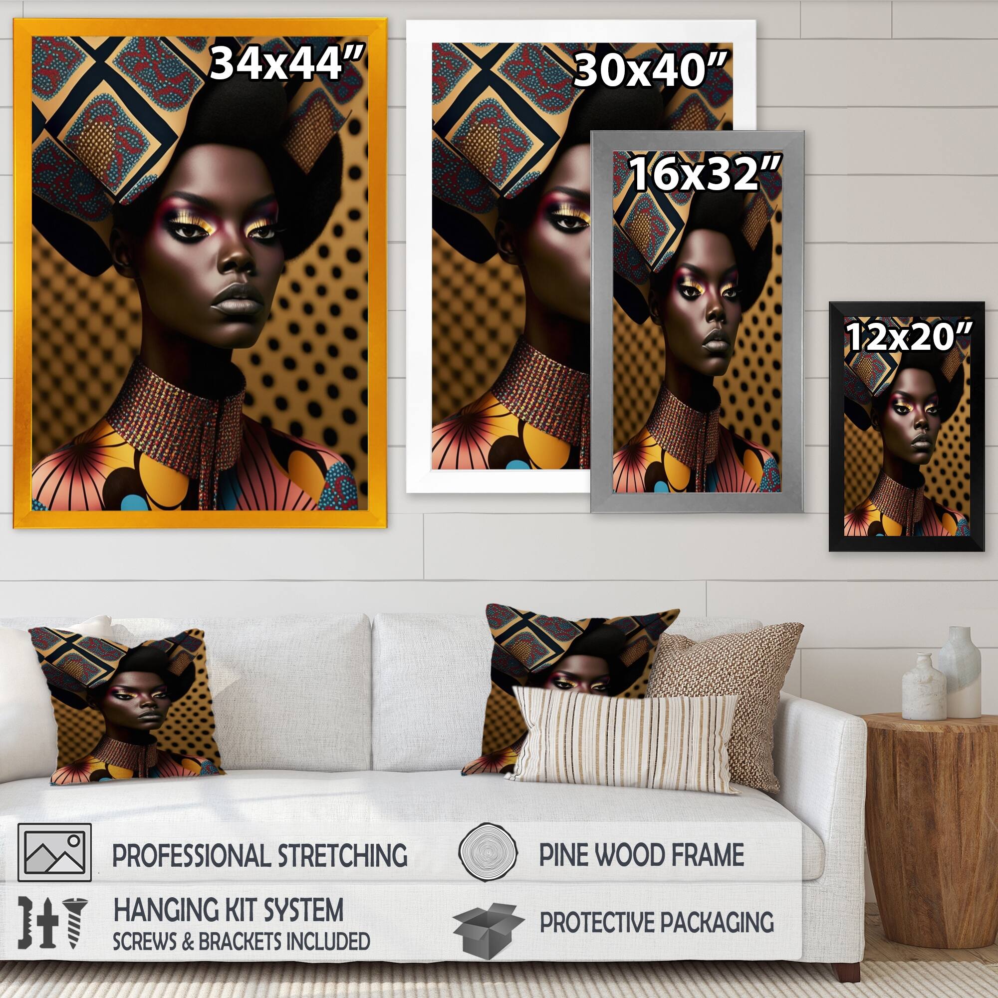 Designart "Portrait Of Glamorous African Lady VII" African American